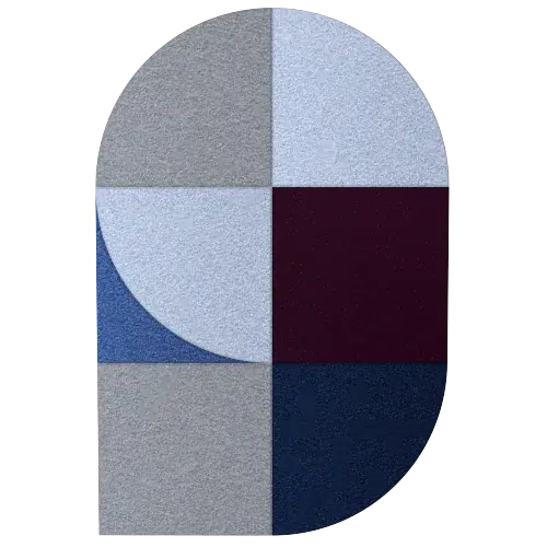 Acoustic Wall Art Panels FAN 1 plum swatch on white background Decormania UK